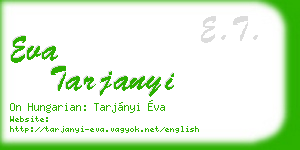 eva tarjanyi business card