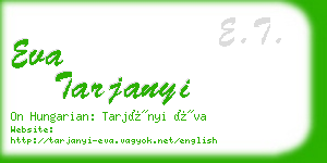 eva tarjanyi business card